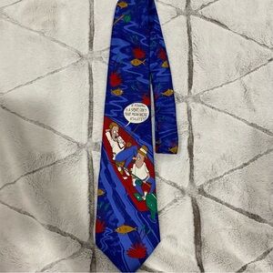 Men’s 100% silk Richard L Torrey vintage collectors fishing funny